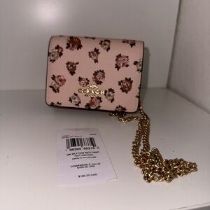 Coach Floral Wallet On Chain NWT